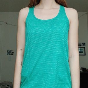 Green striped workout tank
